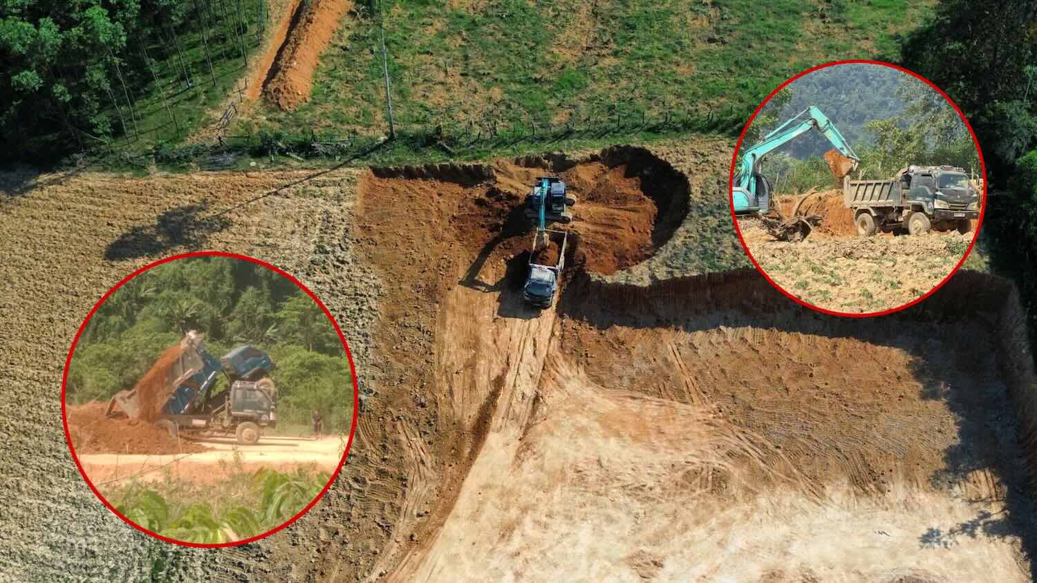 Illegal land of people is used to level the resettlement area. Photo: Cong Sang