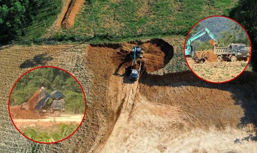 Đất lậu của người dân được lấy san lấp mặt bằng khu tái định cư. Ảnh: Công Sáng