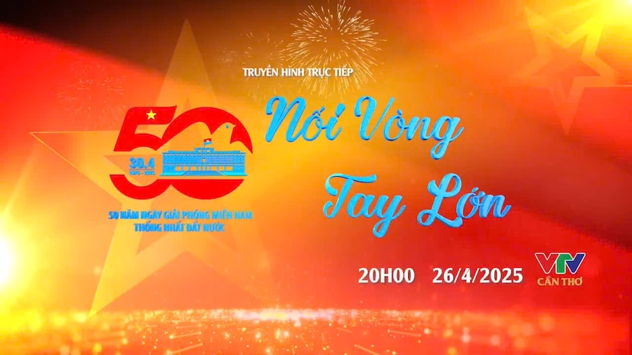 El programa especial de transmision en vivo "conecta los Big Arms" para celebrar el 50 aniversario de la liberacion del Sur y la reunificacion del pais. Foto: VTV puede