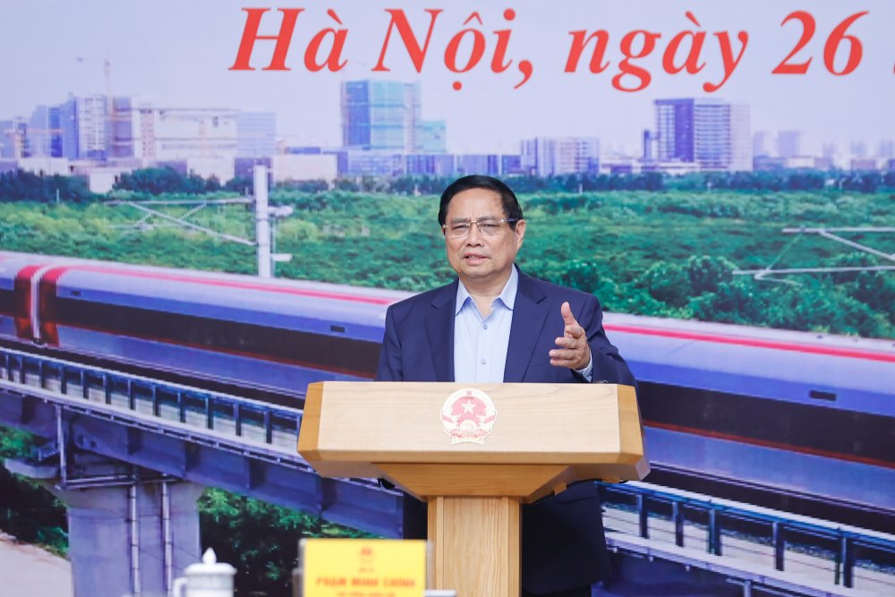 Politburo member and Prime Minister Pham Minh Chinh concluded the second meeting of the Steering Committee for Railway Projects. Photo: Nhat Bac