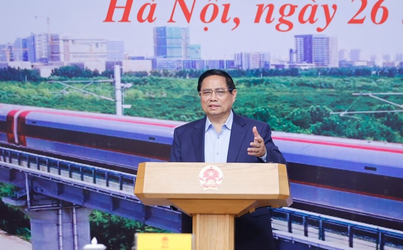 Politburo member and Prime Minister Pham Minh Chinh concluded the second meeting of the Steering Committee for Railway Projects. Photo: Nhat Bac