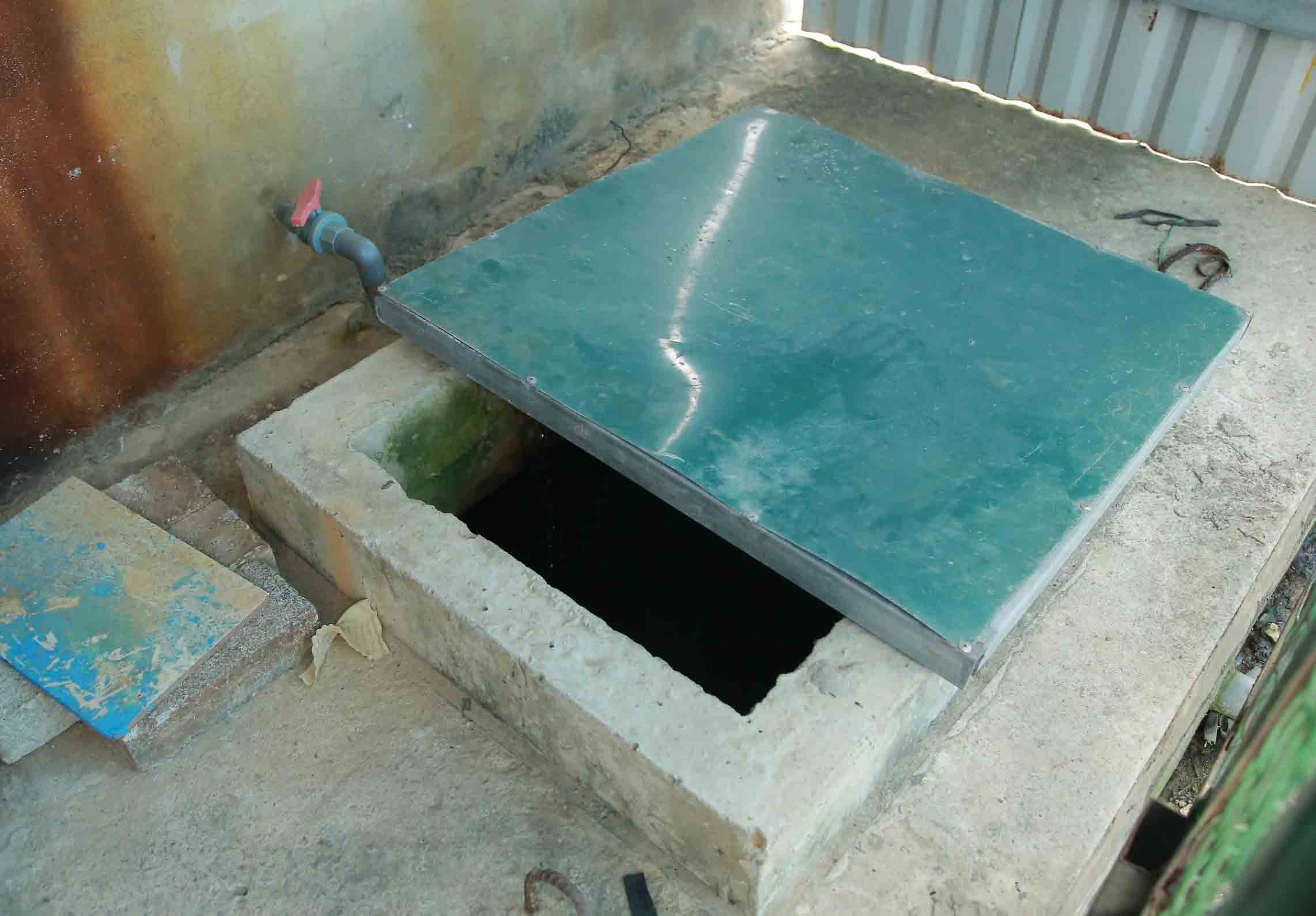 The water tank at Cam Trung Kindergarten where baby D fell and died. Photo: Trung Tuan