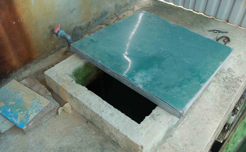 The water tank at Cam Trung Kindergarten where baby D fell and died. Photo: Trung Tuan