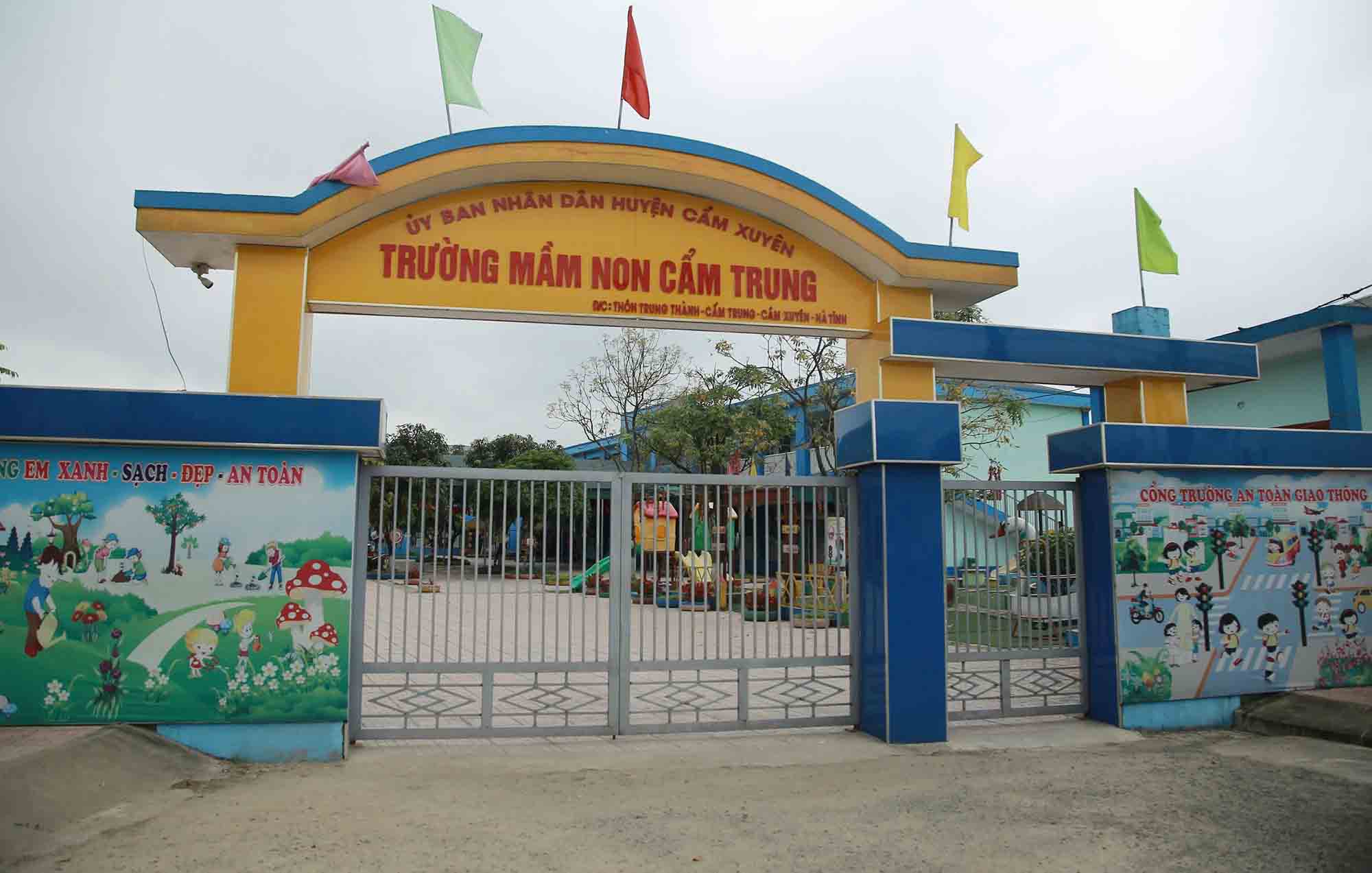 Truong Mam non Cam Trung noi xay ra su viec be D tu vong. Anh: Trung Tuan.
