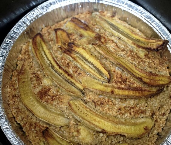 How to make oatmeal banana cakes from an air fryer. Photo: Thuy Duong