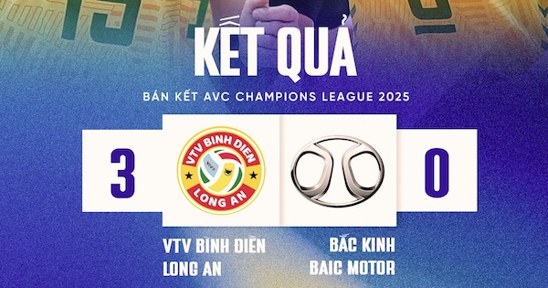 Ket qua chung cuoc tran ban ket giua VTV Binh Dien Long An va Beijing BAIC Motor. Anh: VFV