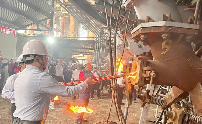 Nhà máy gang thép 6.000 tỉ đồng ở Lào Cai chính thức khai lò cao trở lại