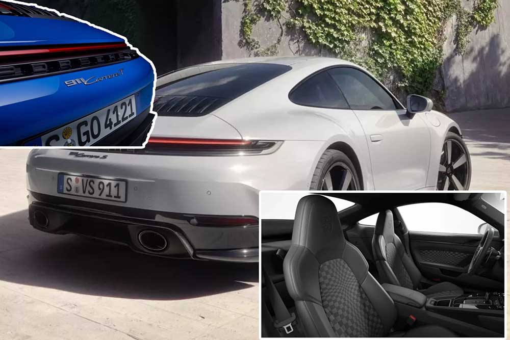 La opcion de interior Pasha de Porsche esta disponible en cualquier 911. El dibujo: