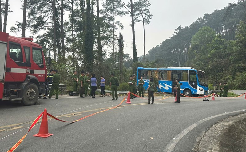 Scene of the accident in Tam Dao. Photo: An Vi
