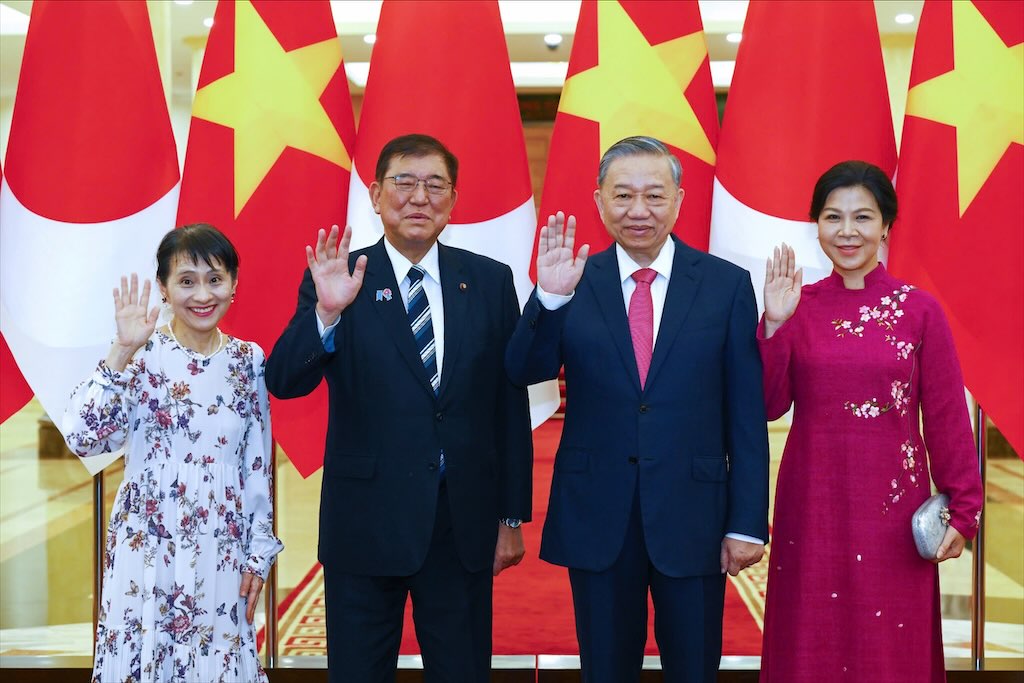 General Secretary To Lam and his wife received President of the Liberal Democratic Party (LDP), Japanese Prime Minister Ishiba Shigeru and his wife. Photo: Hai Nguyen