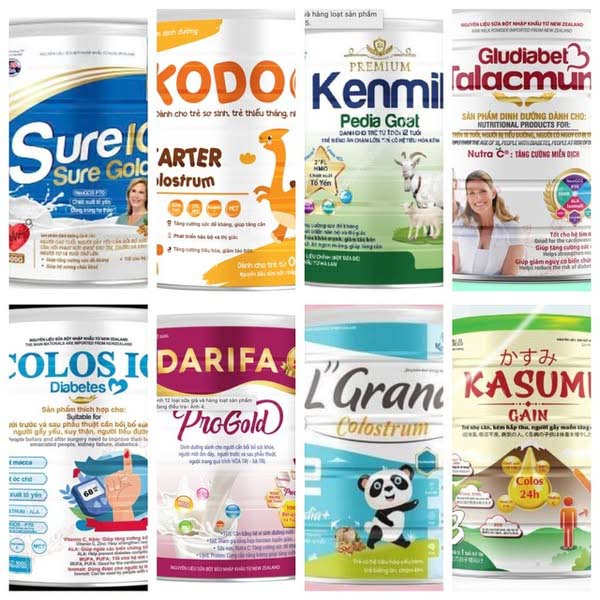 Images of milk products and nutritional products identified as counterfeit. Photo: Bac Ninh Department of Health