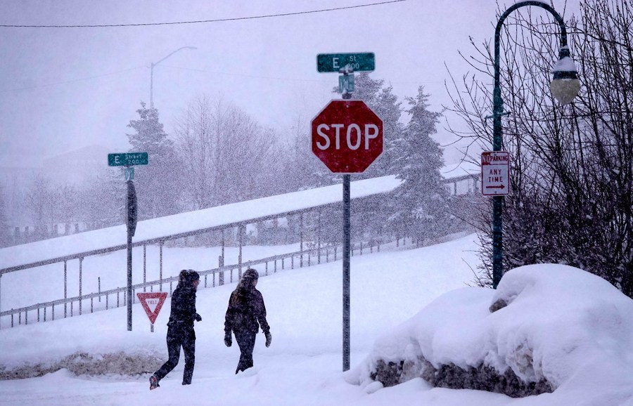 Tuyet roi o Anchorage, Alaska, My. Anh: Xinhua