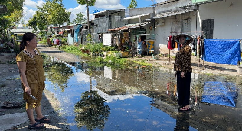 Los residentes de la zona de Ping An, en China, estan preocupados por el riesgo de hemorragia por el inundado estado de agua durante varios dias. Imagen de la ciudad de Huanglong