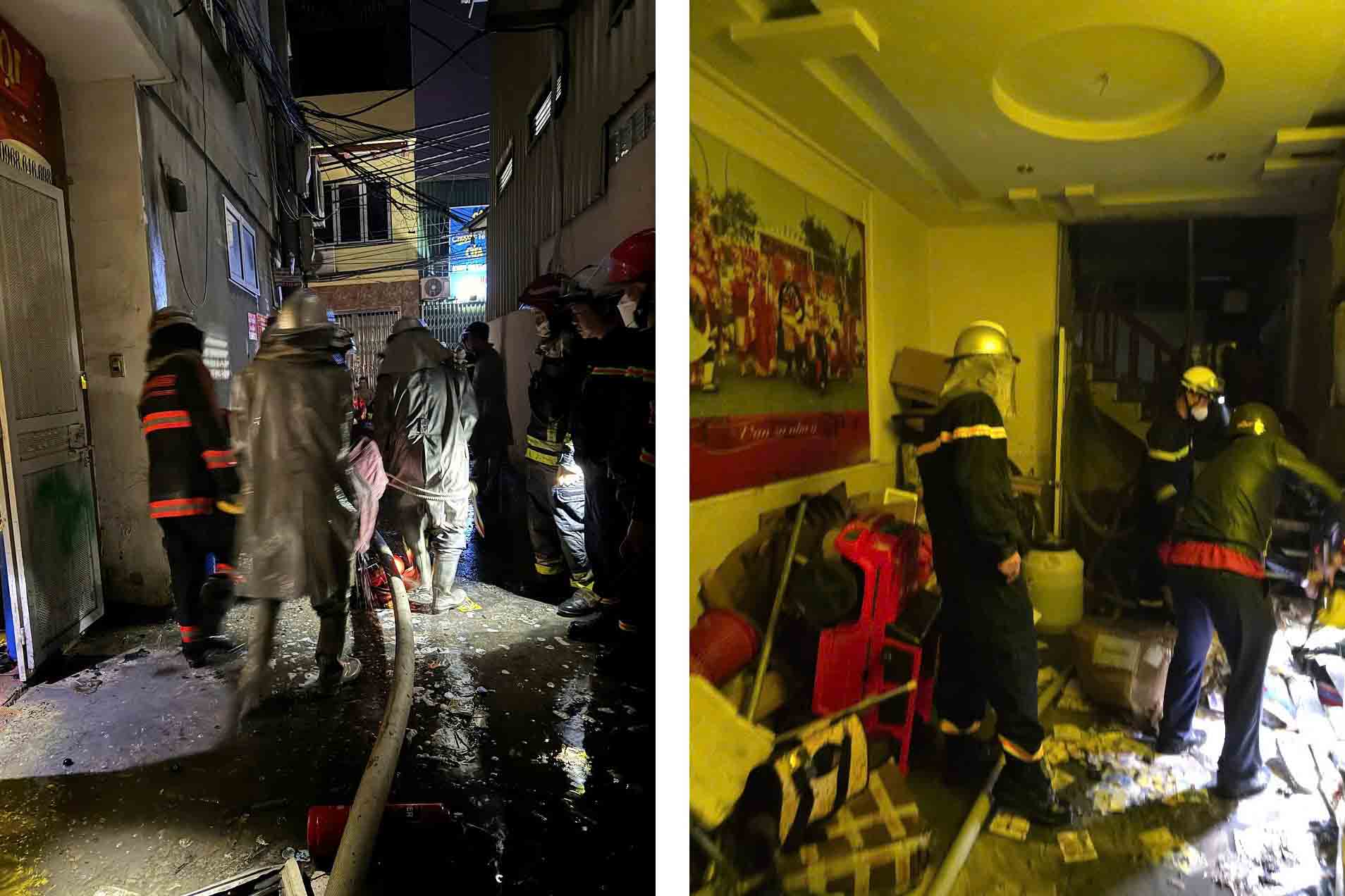El incendio dejo tres muertos y un herido. Foto de la Policia de la ciudad de Hanoi