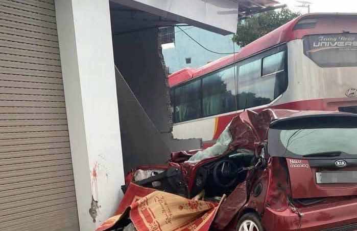 Scene of the accident in Chu town (Bac Giang). Photo: Provided by the people