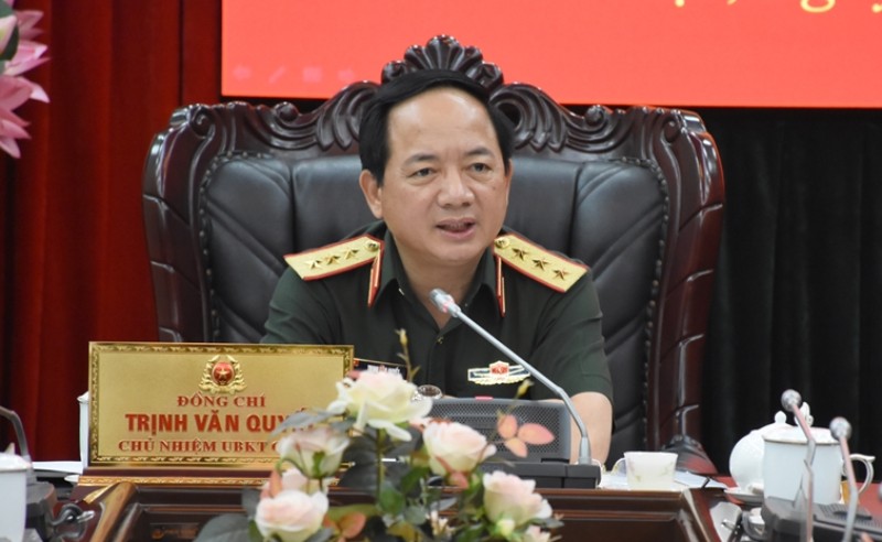 Senior General Trinh Van Quyet - Secretary of the Party Central Committee, Standing Member of the Central Military Commission, Director of the General Department of Politics of the Vietnam People's Army, Director of the Central Military Commission's Inspection Committee - chaired the meeting. Photo: Kim Anh