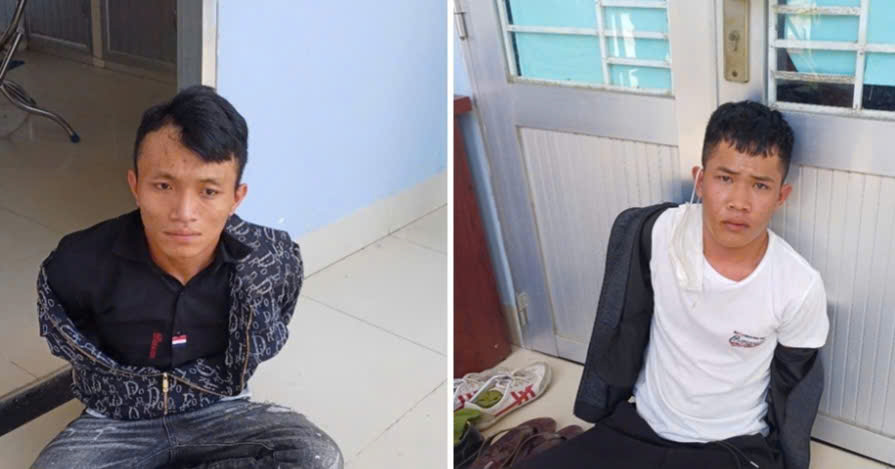 Đối tượng Thái Hà Lan (phải) và Võ Thanh Sơn (trái) bị bắt tại Long An vì có liên quan vụ giết người ở Tây Ninh. Ảnh: Công an cung cấp