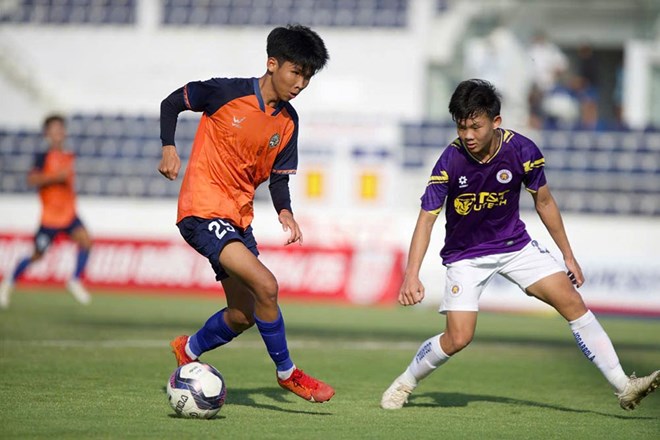 The match between U19 Ba Ria - Vung Tau and U19 Hanoi at the National U19 tournament. Over the years, Hanoi FC has been a team that has contributed many key factors to the Vietnam national team. Photo: VFF