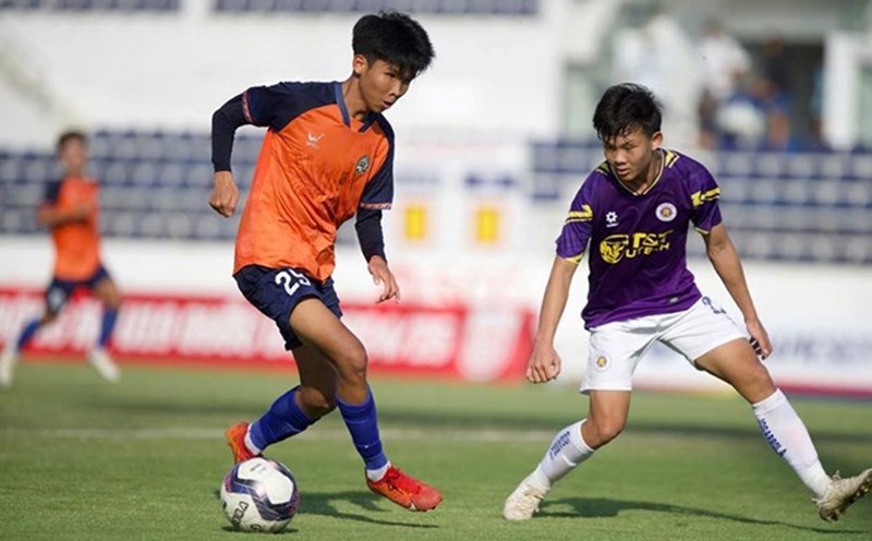 The match between U19 Ba Ria - Vung Tau and U19 Hanoi at the National U19 tournament. Over the years, Hanoi FC has been a team that has contributed many key factors to the Vietnam national team. Photo: VFF