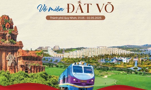 Chuyến tàu du lịch mang tên "Hành trình văn hóa về miền Đất Võ" sẽ hoạt động từ ngày 1 đến 2.5. Ảnh: Ban tổ chức