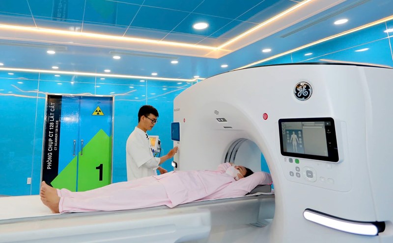 The CT system using modern AI of Hue Central Hospital.