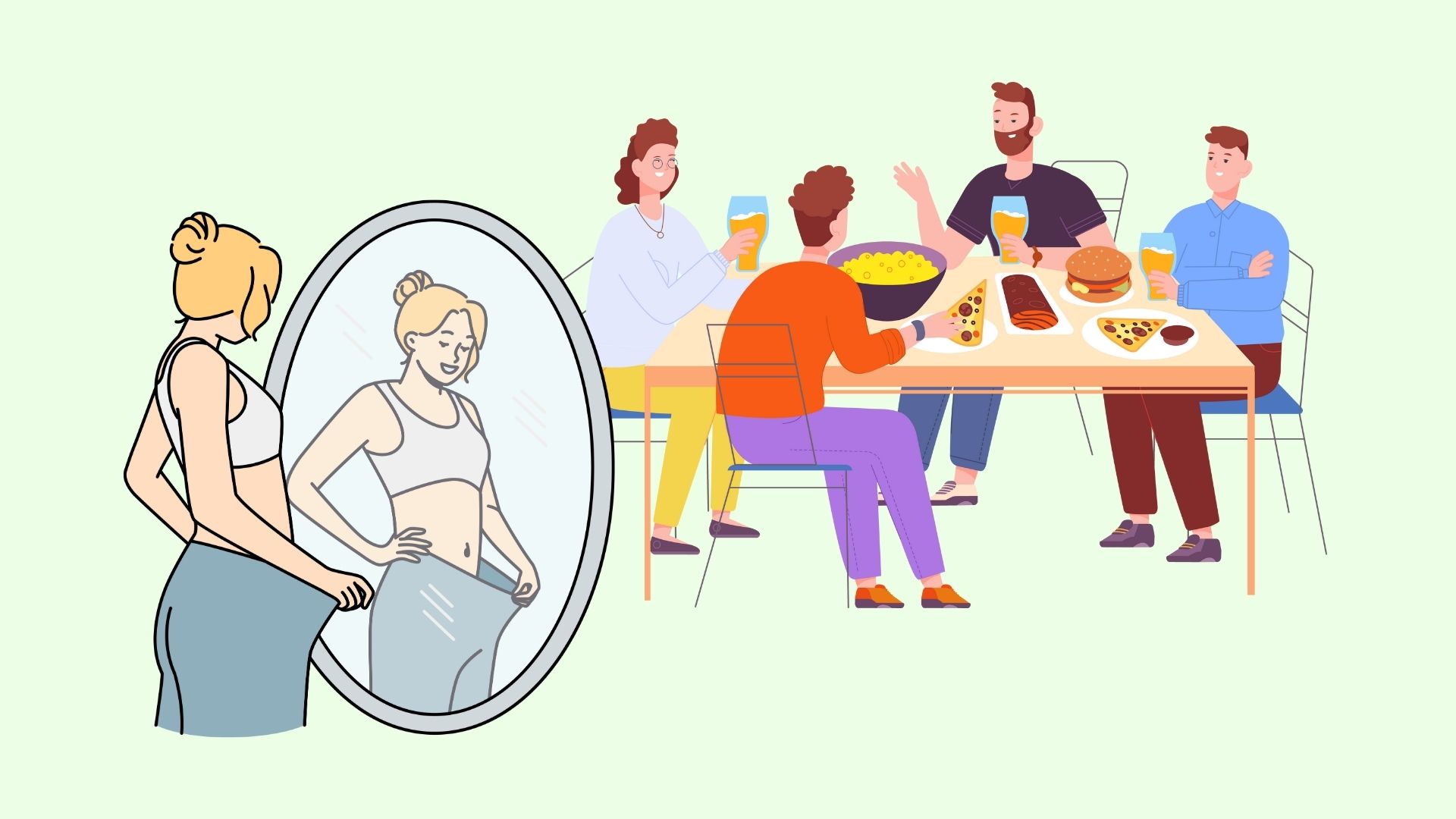 El truco es no preocuparse por el peso en las vacaciones. Diseñado por Linh Dan