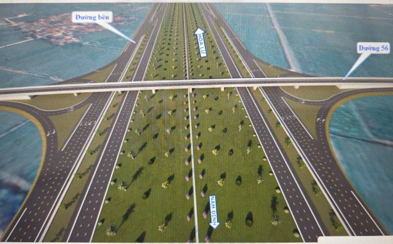 Perspective of the project to build a landscape axis road connecting Nam Dinh city (Nam Dinh province) and Hoa Lu city (Ninh Binh province). Photo: Nam Dinh Provincial People's Committee
