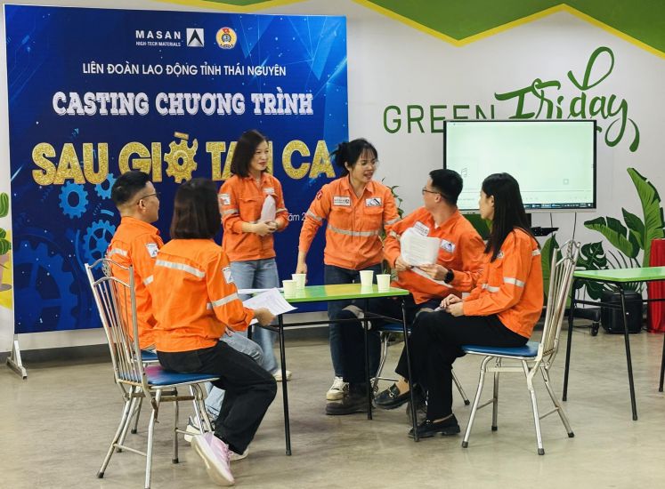 The Thai Nguyen Provincial Federation of Labor organized a selection of workers to participate in the program "After work hours". Photo: Thai Nguyen Provincial Federation of Labor