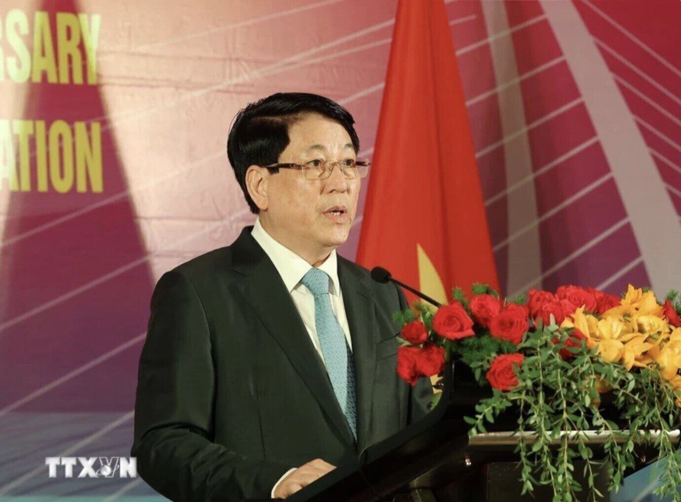 El Ministro de Asuntos Politicos, el Presidente Liang Cang, dio su discurso de bienvenida en la fiesta. Imagen de la pagina web de la organizacion