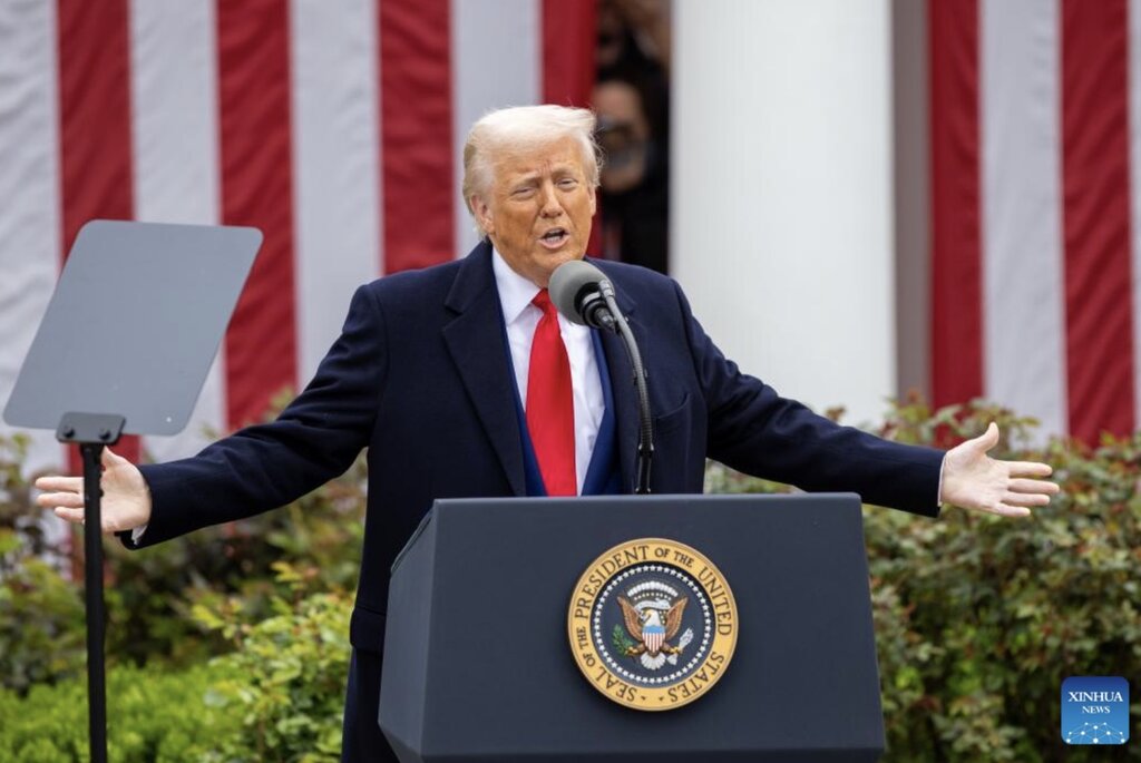 El presidente de los Estados Unidos, Donald Trump, anuncio el 2 de abril que impondria aranceles de retribucion. Imagen de la agencia Xinhua