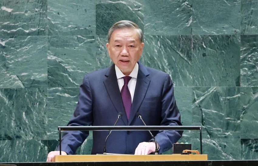 El Secretario General de las Naciones Unidas, Tu Lam, en la sesion de alto nivel de la Asamblea General de las Naciones Unidas, en septiembre de 2024. Imagen de la pagina web de la organizacion