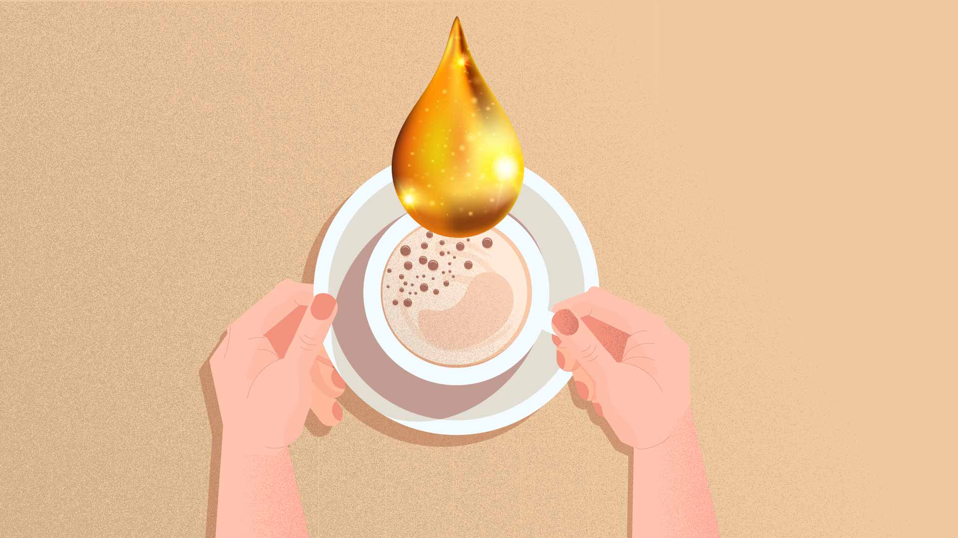 Los beneficios de agregar colageno a su cafe. El dibujo de la Virgen