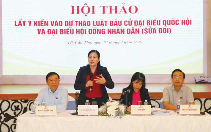 Chairman of the Delegation Affairs Committee Nguyen Thanh Hai said that this amendment to the Law will have a great impact on the organization of the local government apparatus and election work in the coming time. Photo: Nguyen Hanh.