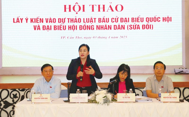 Chairman of the Delegation Affairs Committee Nguyen Thanh Hai said that this amendment to the Law will have a great impact on the organization of the local government apparatus and election work in the coming time. Photo: Nguyen Hanh.