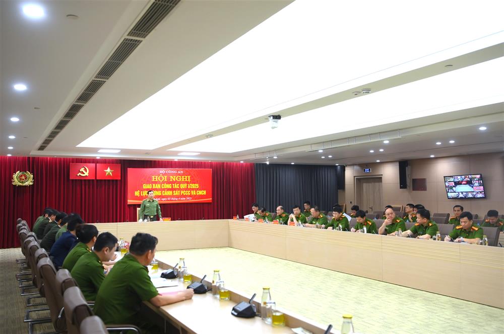 Toan canh Hoi nghi giao ban cong tac Quy I/2025 cua he luc luong Canh sat phong chay, chua chay va cuu nan, cuu ho. Anh: Bo Cong an 