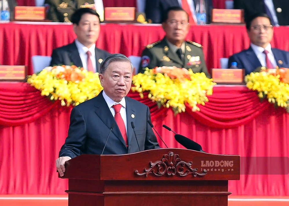 General Secretary To Lam delivered a speech to celebrate the 50th anniversary of the Liberation of the South and National Reunification. Photo: LDO