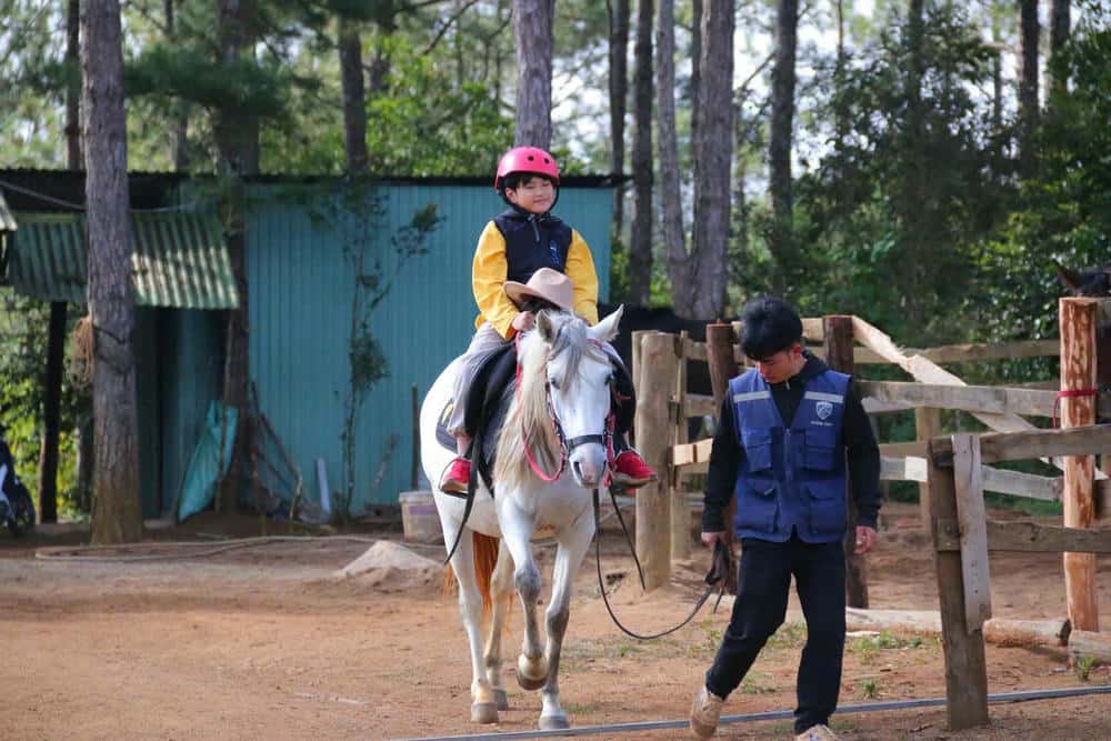 Tourists get married on horse for fun in Mang Den. Photo: Tuan Anh