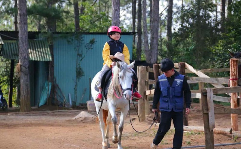 Tourists get married on horse for fun in Mang Den. Photo: Tuan Anh