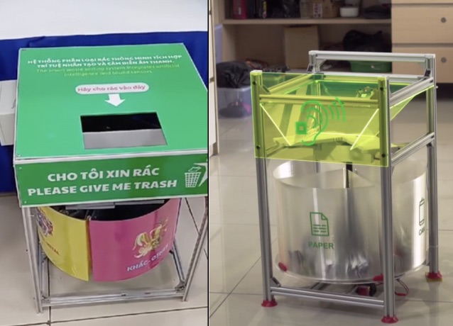 The Ministry of Education and Training cancels and revokes the project that won first prize in the national science and technology research competition (left) accused of being similar to the product of expert Samuel Alexander posted on YouTube in October 2023 (right). Graphics: Van Trang