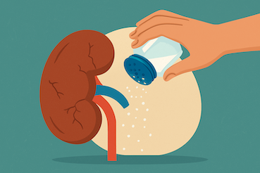 Los habitos salados son muy dañinos para los riñones. El dibujo: El Diablo.