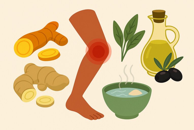 Some natural remedies help relieve pain and improve joint health. Graphic photo: Hoang Loc