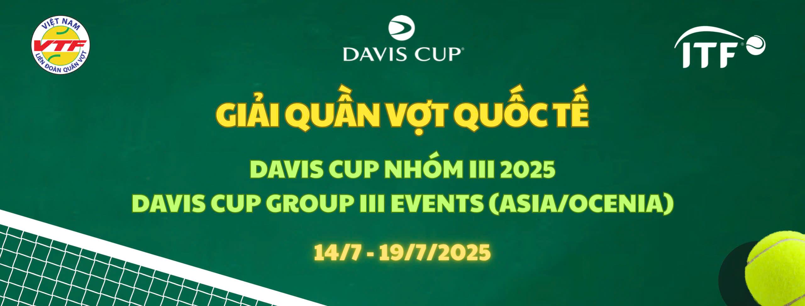 Vietnam officially hosts the ITF Davis Cup Group III Asian/Ocean region international tennis tournament in 2025. Photo: VTF