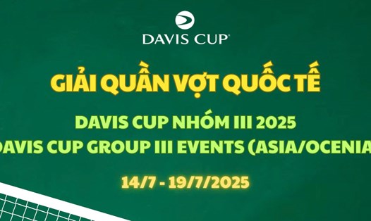 Việt Nam chính thức đăng cai giải quần vợt quốc tế ITF Davis Cup nhóm III khu vực châu Á/châu Đại Dương năm 2025. Ảnh: VTF