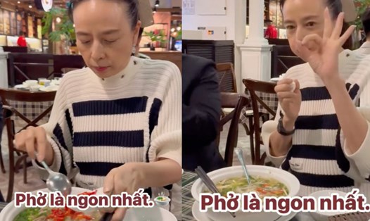 Madam Pang khen phở gà Hà Nội. Ảnh chụp màn hình