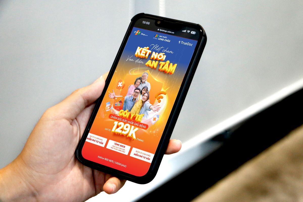 Gói cước y tế từ mạng di động FPT, FPT Long Châu cùng TrueDoc đáp ứng đa dạng nhu cầu của khách hàng, phí duy trì chỉ từ 129.000 đồng. Ảnh: FPT Long Châu