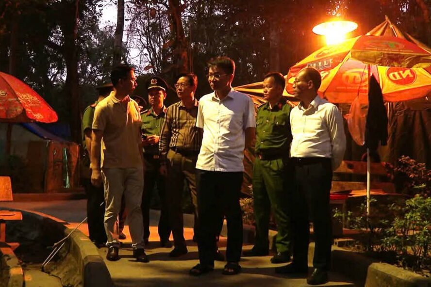 Buoi kiem tra cua Giam doc Cong an tinh Phu Tho keo dai tu chieu den toi. Anh: CACC.