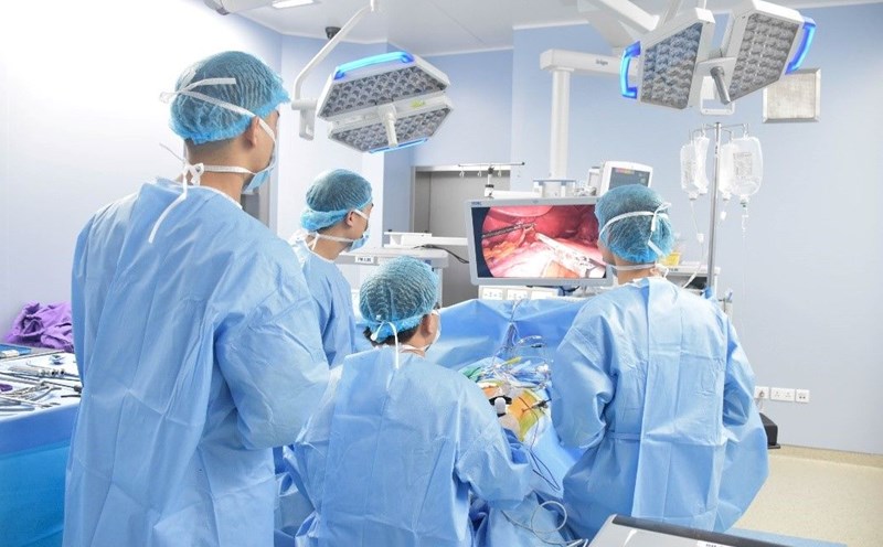 A stomach cancer case underwent surgery at the 108 Central Military Hospital. Photo: BVCC