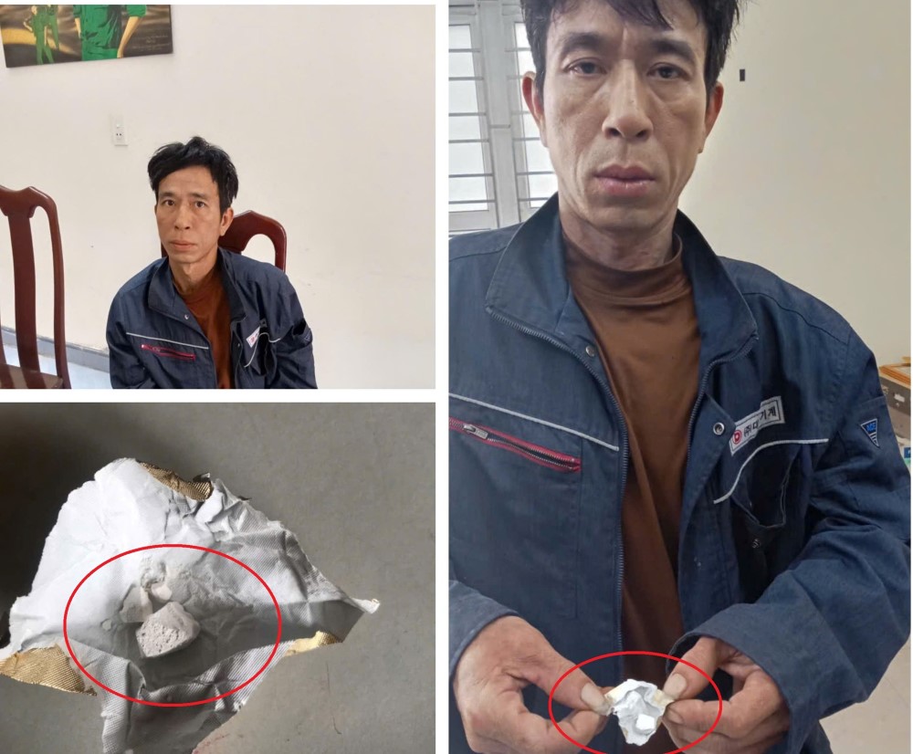 Đối tượng cùng tang vật. Ảnh: Công an TP Hải Phòng