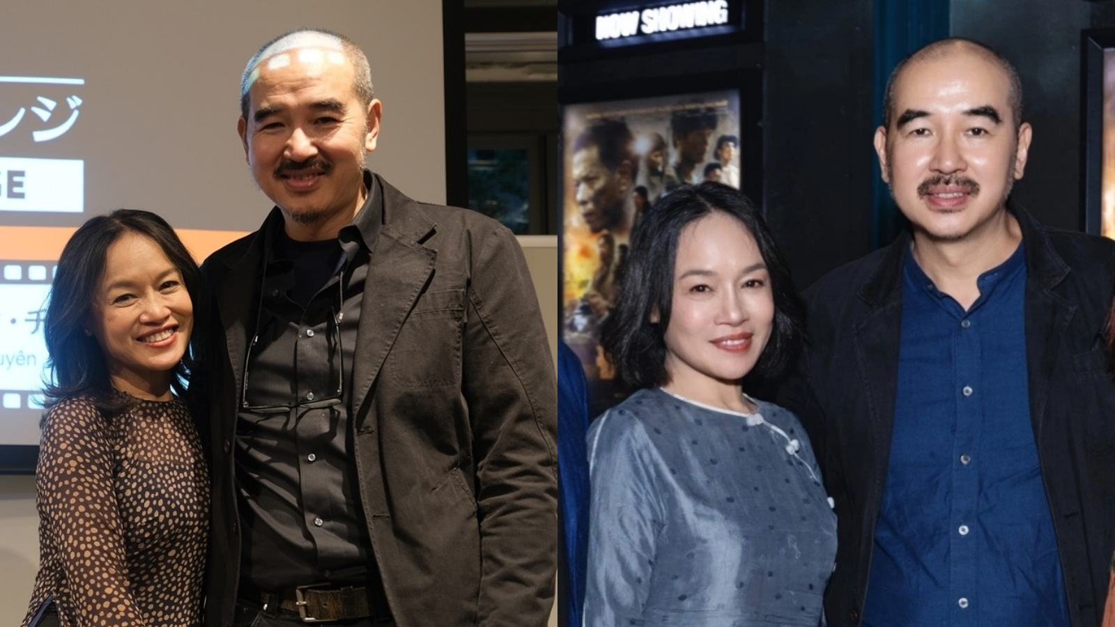 Director Bui Thac Chuyen and her husband. Photo: Facebook character