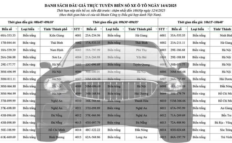 There are 2 huge five-digit license plates to be auctioned on April 14